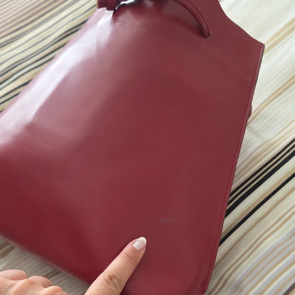Tiffany & Fred Paris Chic Red Leather Backpack - Picture 9 of 15